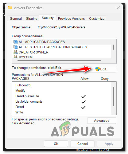 Click on the Edit button