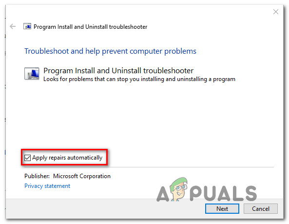 Configure the Show & Hide Troubleshooter