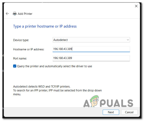 Configuring the network printer