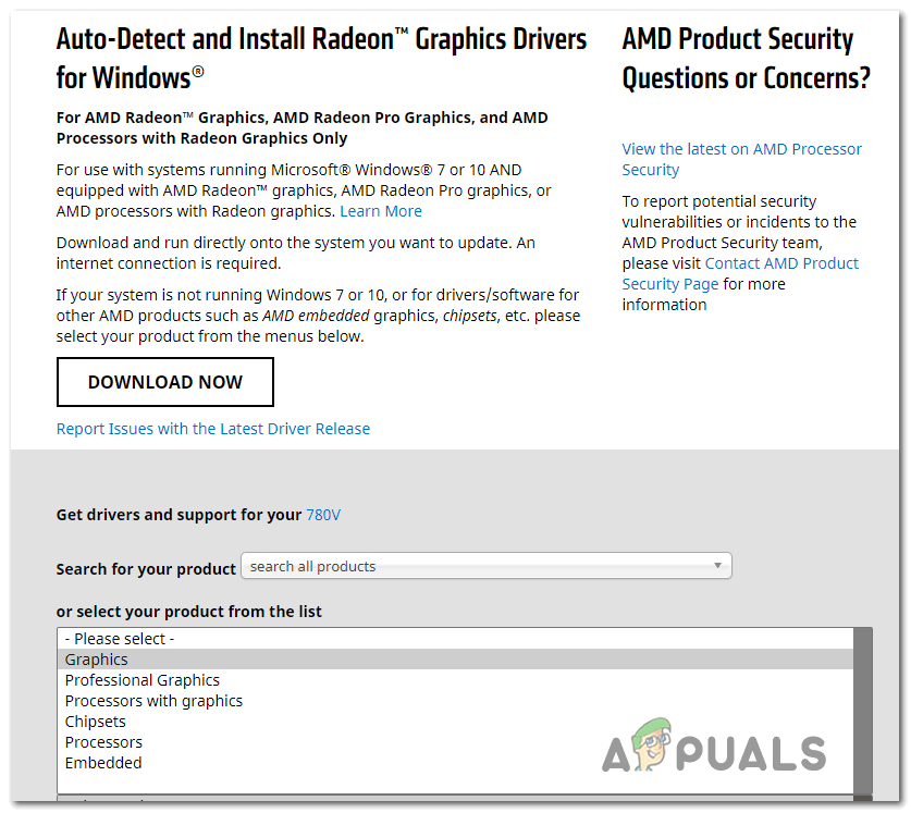 Download the latest version of a compatible AMD driver