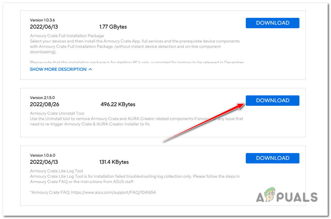 Downloading the correct uninstaller