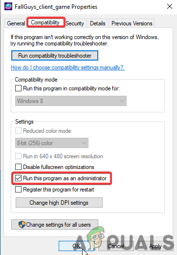 Run Fall Guys as administrator