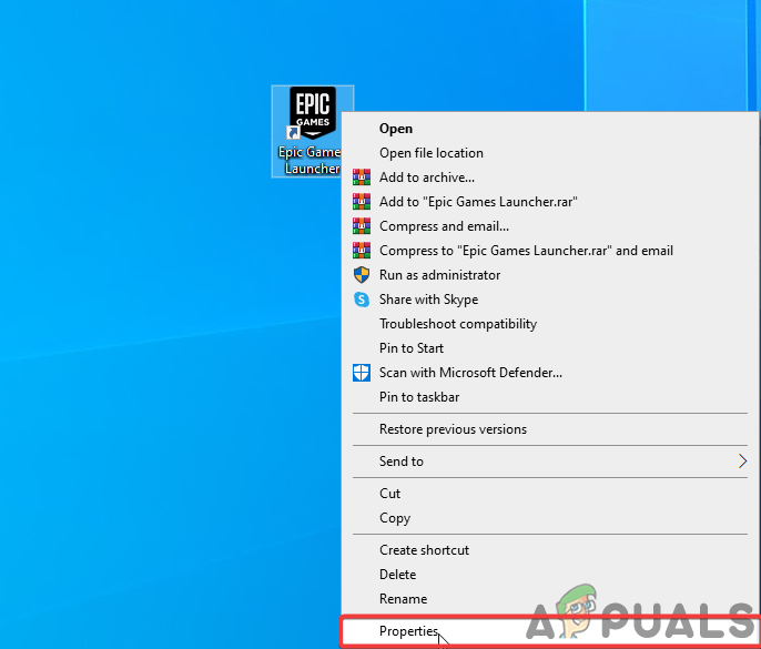 Go To Epic Games Properties