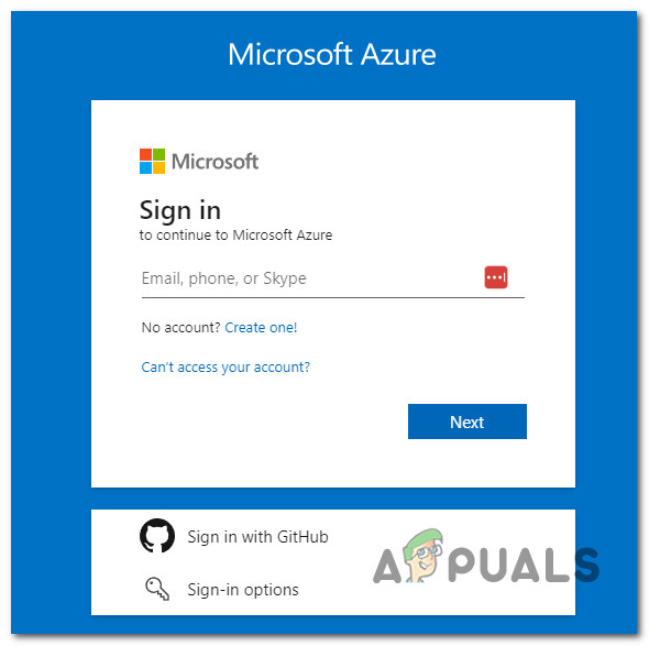 Logging in to Microsoft Azure