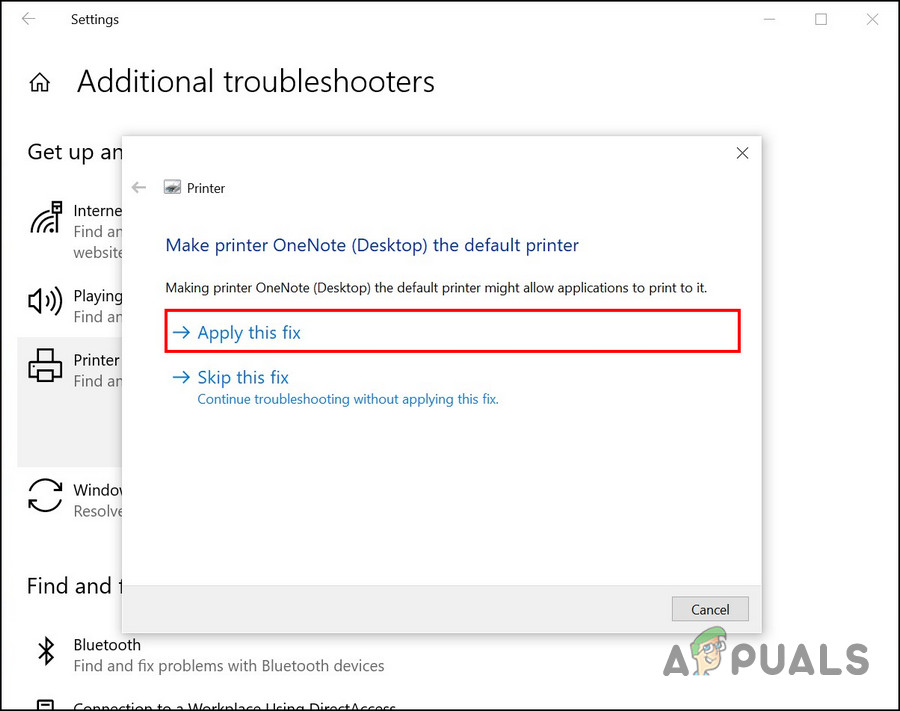 Click on Apply this fix
