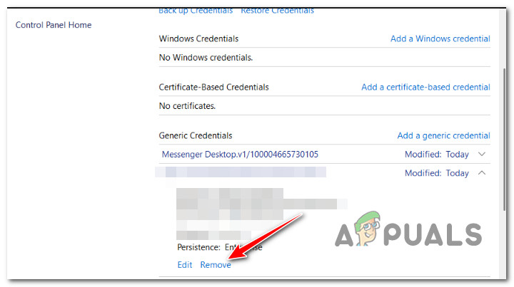 Remove from the context menu that just appeared.