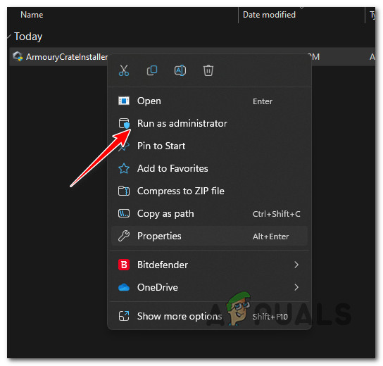 Run the executable as administrator