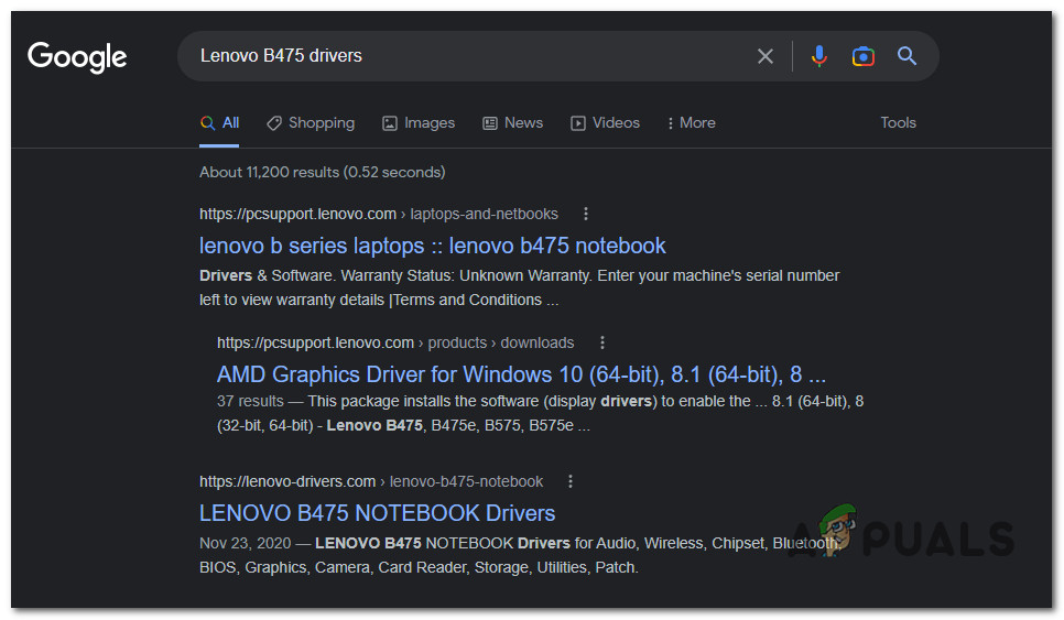 Searching for the correct drivers