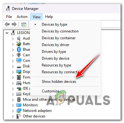 Showing the hidden devices