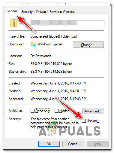 Unblock the .zip file