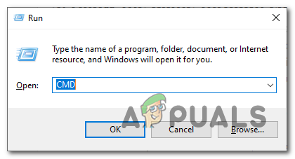 Running the command prompt via the RUN dialog box
