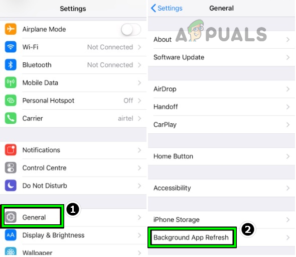 Open Background App Refresh in the iPhone Settings