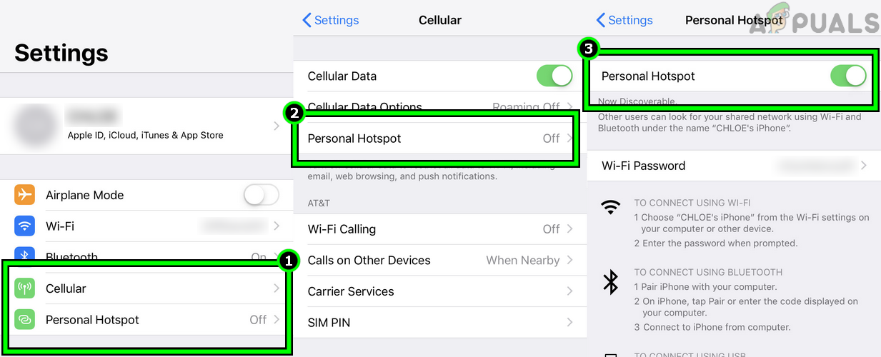 Enable Hotspot on the iPhone
