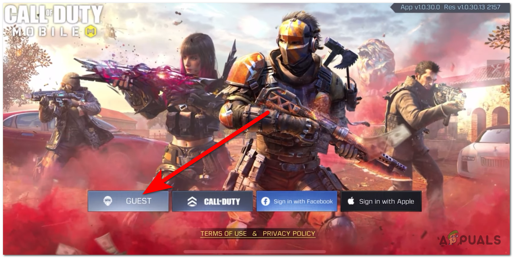 Logging in with a guest account