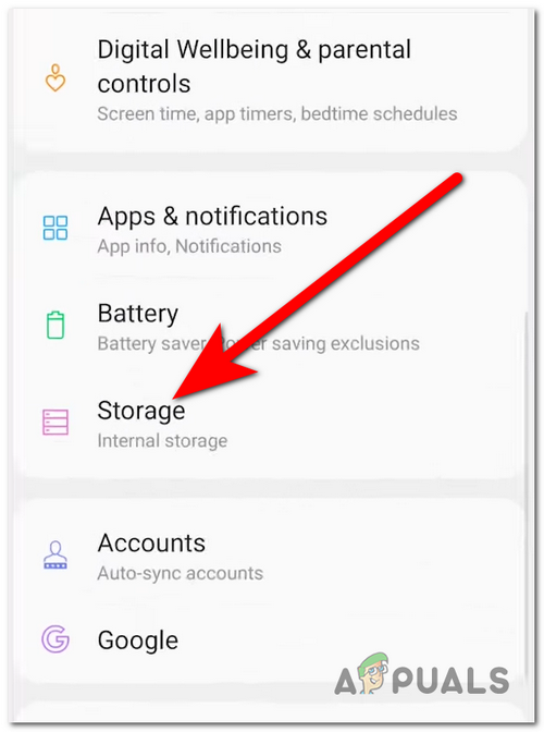Accessing the Storage section