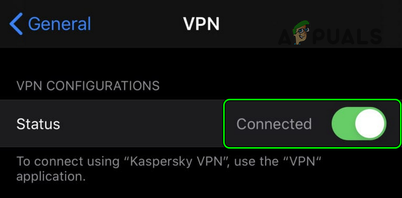Disable VPN in iPhone Settings