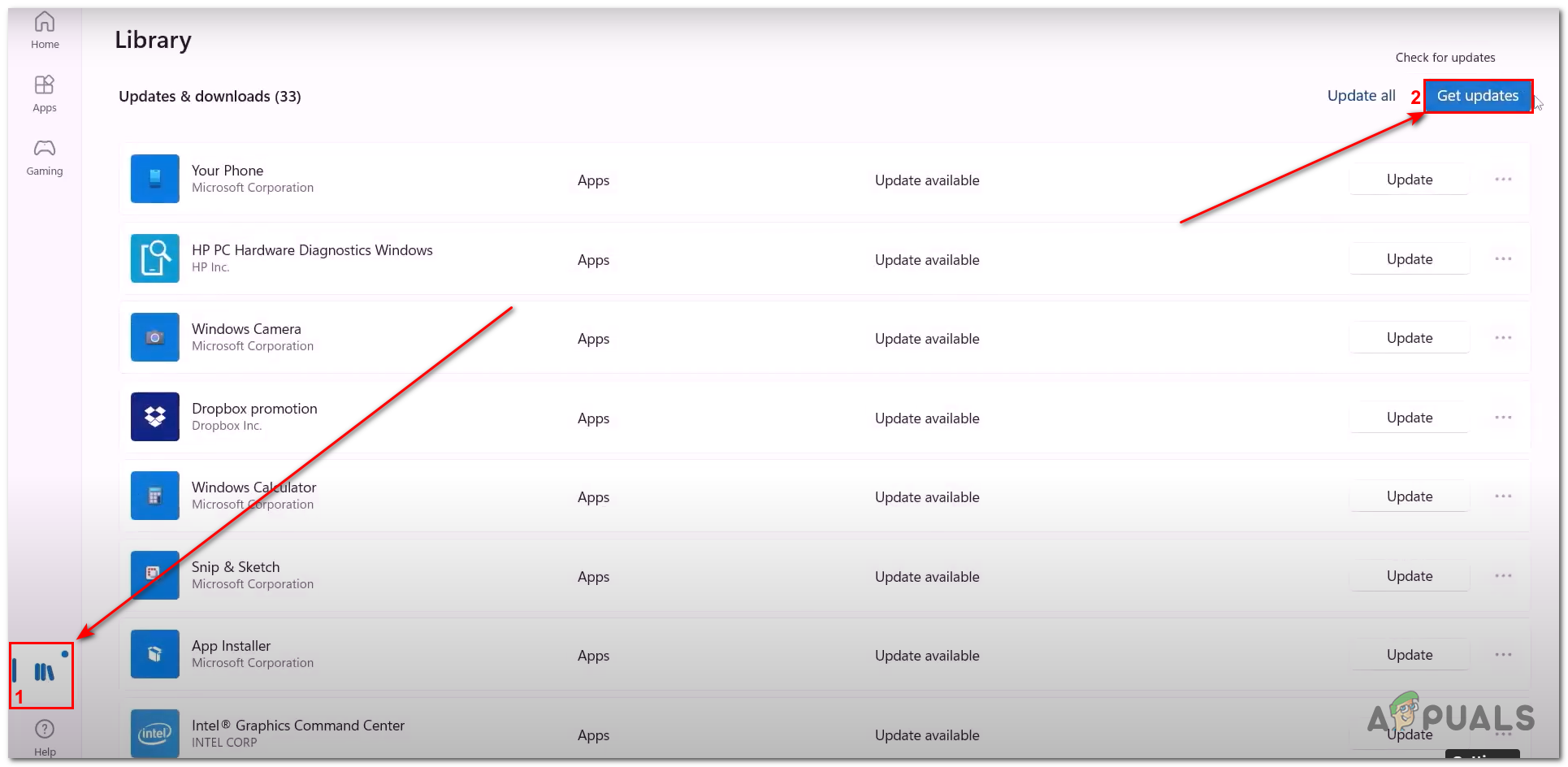 Updating the microsoft store