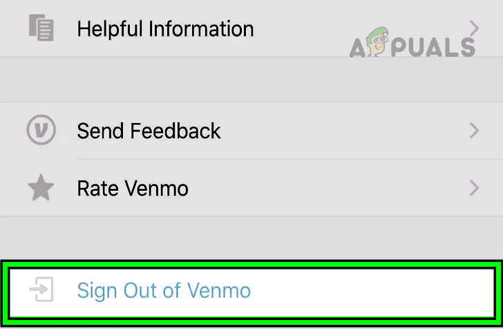 Sign Out of Venmo