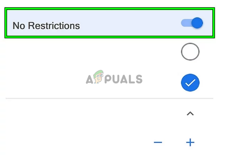Set the T-Mobile's Family Controls to No Restrictions