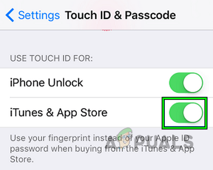 Disable Touch ID for iTunes & App Store