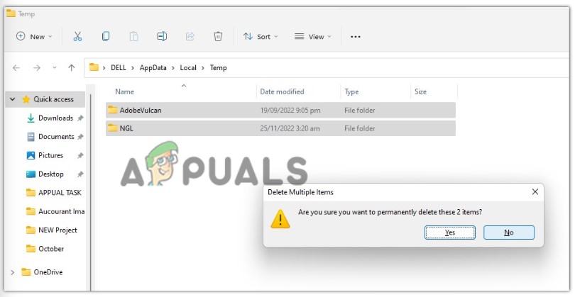 Delete all Local Temporary Files