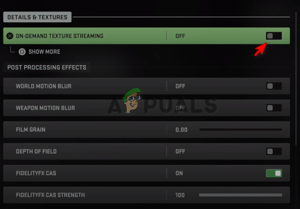 Disabling Warzone 2 On-Demand Texture Streaming