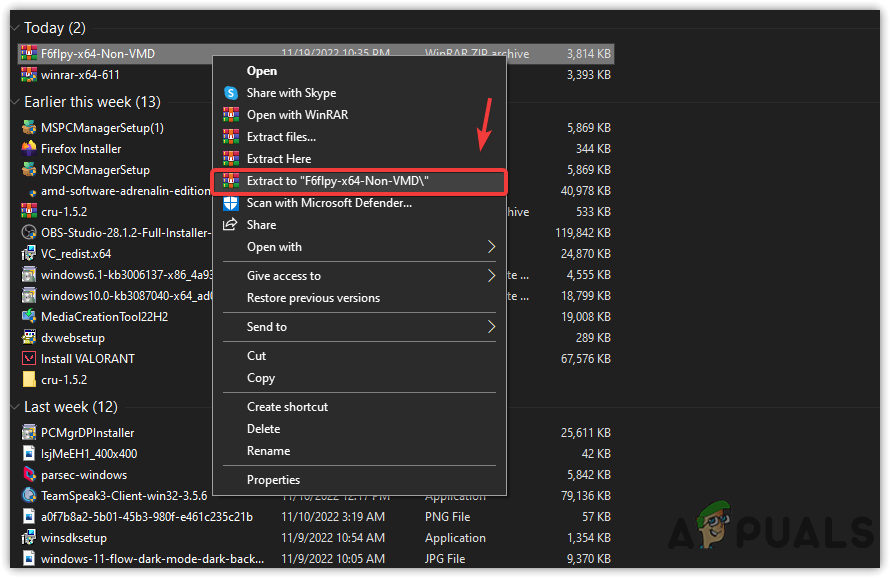 Extracting Driver Folder