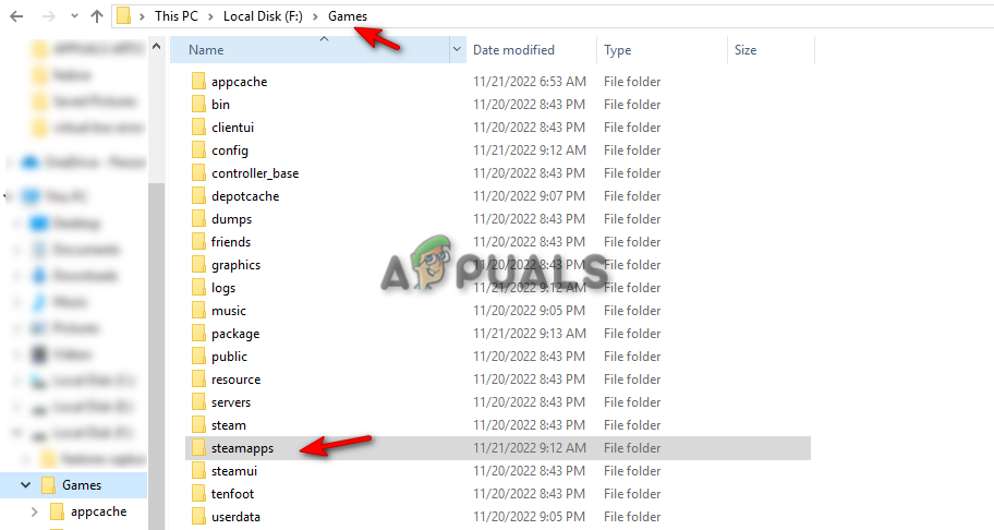 Finding the steamapps folder