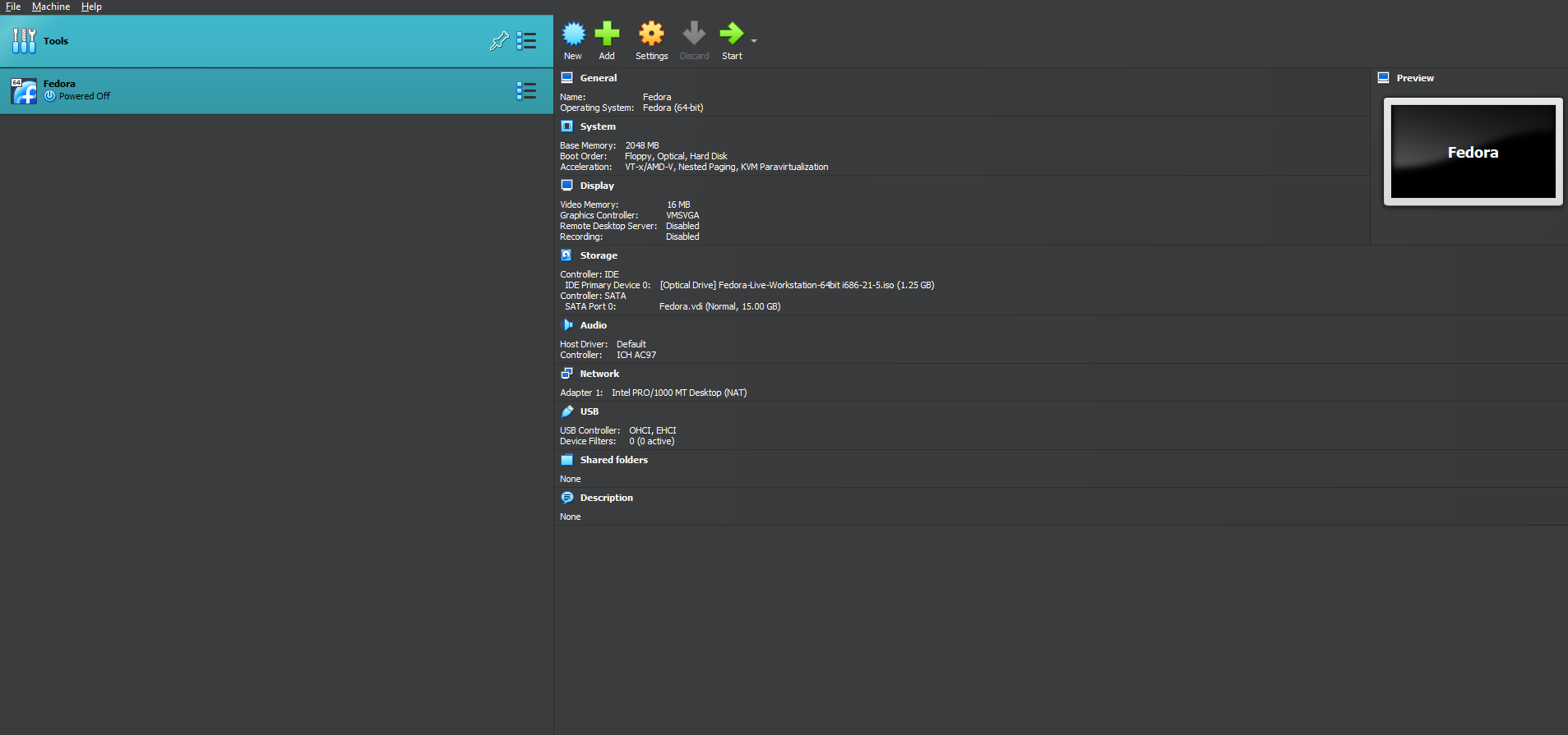 How to Install Fedora Workstation on Oracle VM Virtual Box