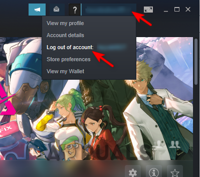 Logging out of the Steam account