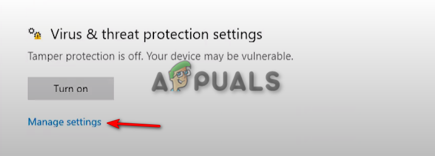 Managing Virus and threat protection settings
