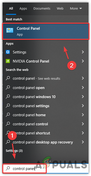 Opening Control Panel