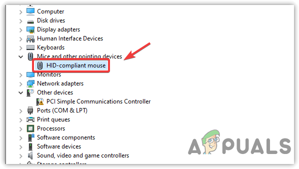 Opening Mouse driver properties
