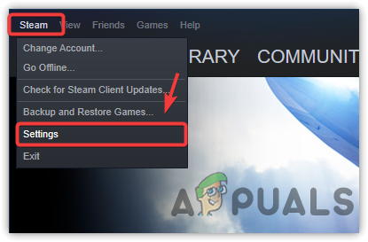 Opening Steam Settings