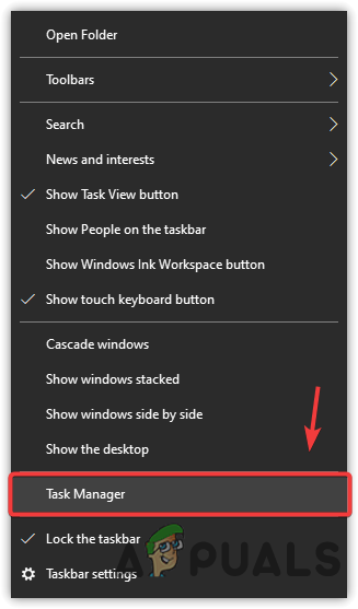 Opening Task Manager