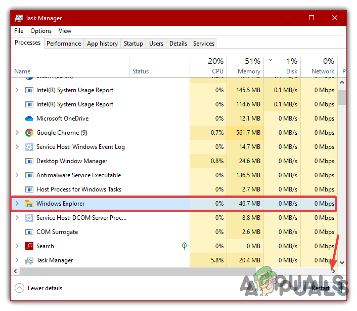 Restarting Windows Explorer