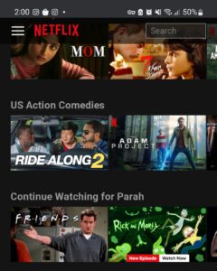 Press the menu icon to view list