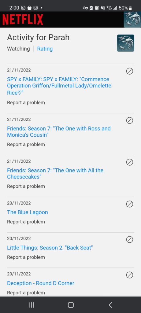 Remove an item by tapping cancel sign
