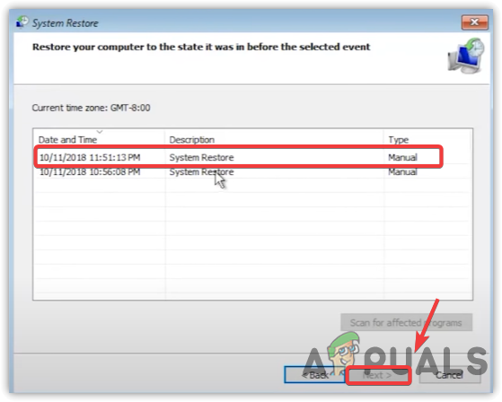 Selecting Latest Restore Point
