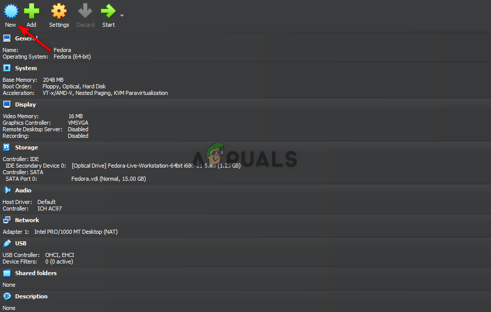 Setting up Fedora on Virtual Box