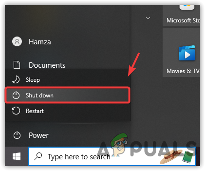 Shutting down the computer