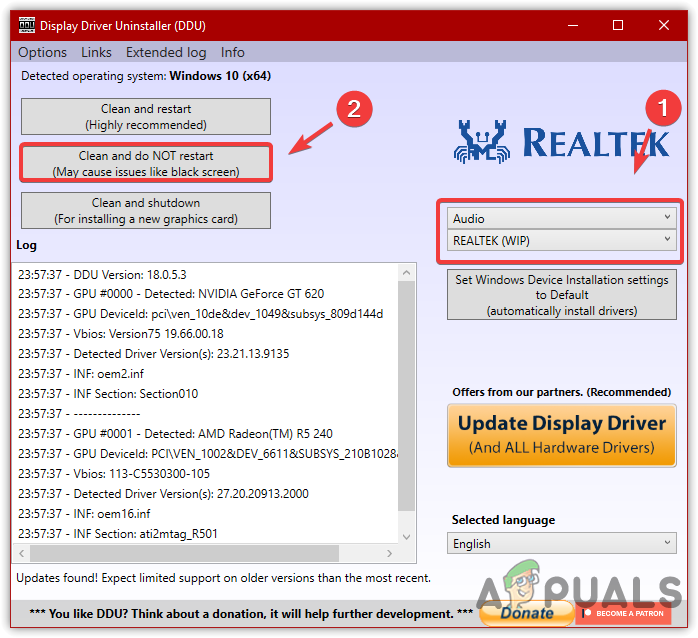 Uninstalling Audio Driver