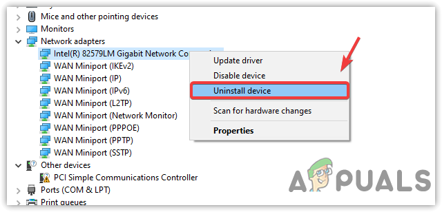 Uninstalling Network Driver