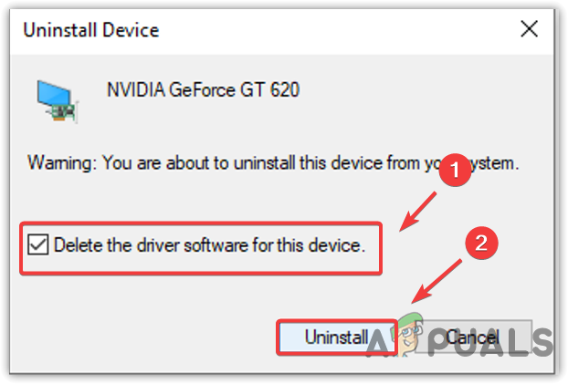 Uninstalling Nvidia driver with the software