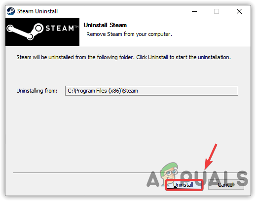 Uninstalling Steam application