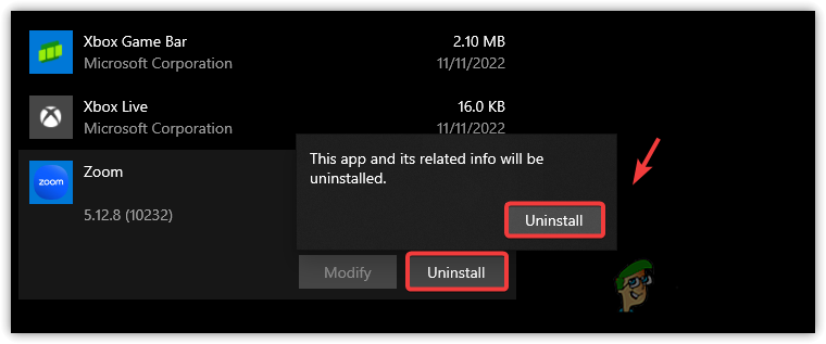 Uninstalling Zoom app