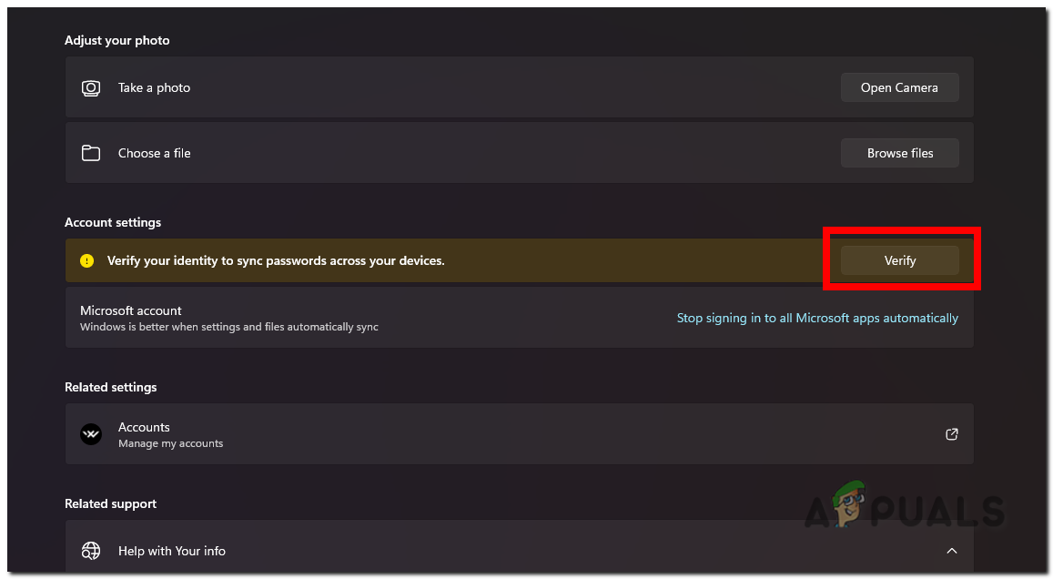 Verify the Device with your Microsoft Account