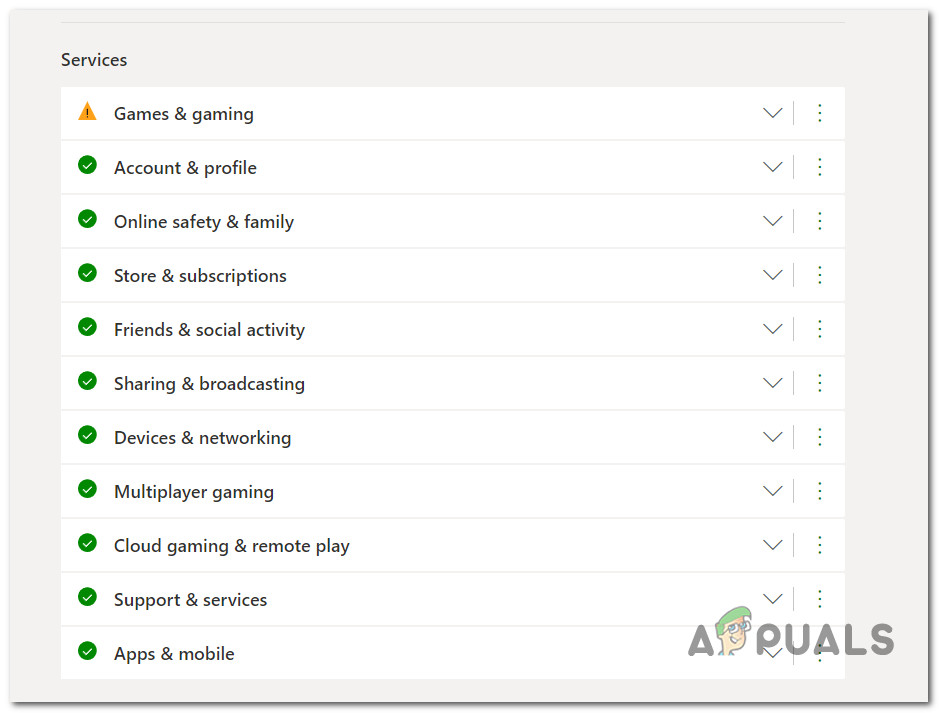 Check the Xbox Servers