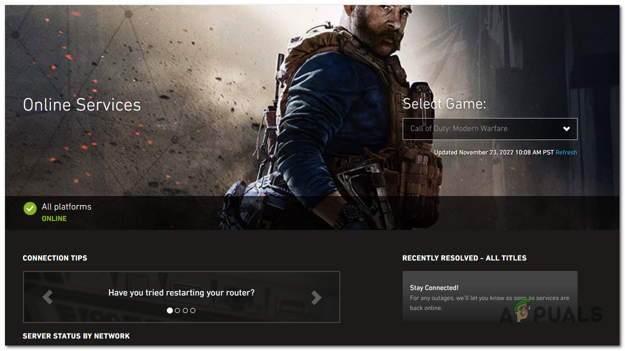 Checking for a server issue