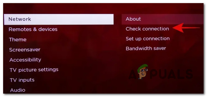 Checking the connection on Roku